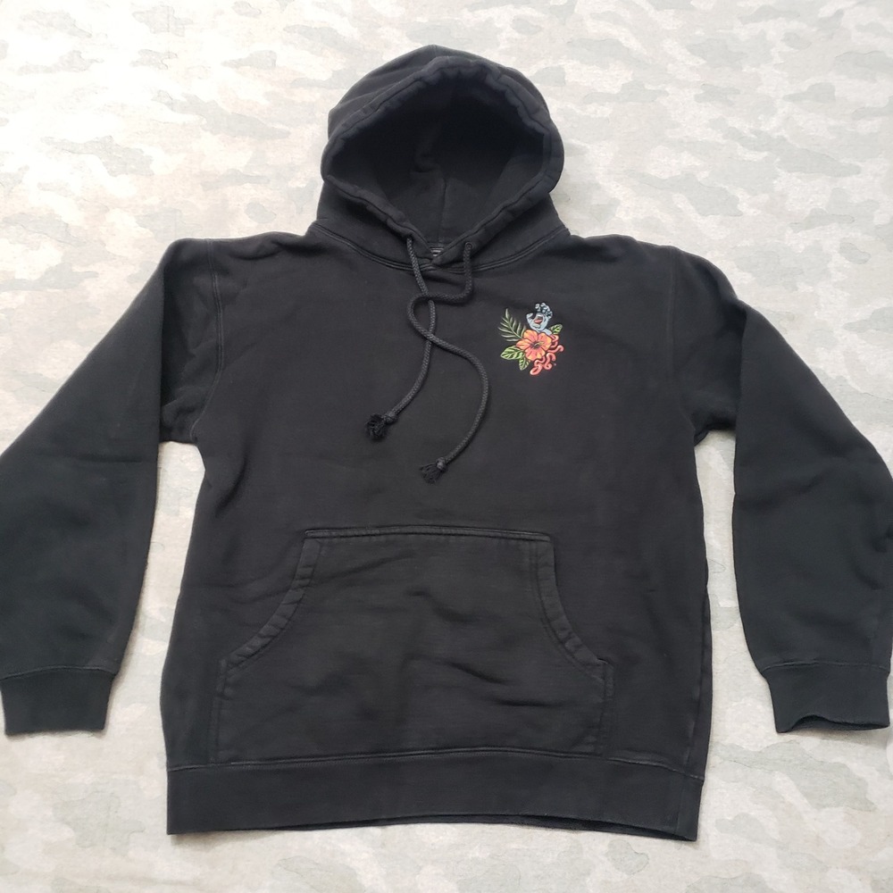 Santa Cruz Sweateshirt Womens Small Black Pockets Hoodie Pullover
